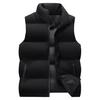 Men Winter Waistcoat Thick Padded Windproof Sleeveless Stand Collar Neck Protection Zipper Pockets Cardigan Solid Color Wintwer Outdoor Outerwear