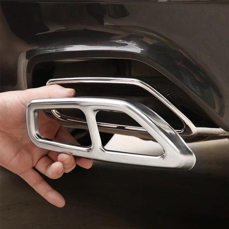 2 шт. багажник автомобиля хвост горло рамка крышка выхлопной трубы отделка декоративные детали автоаксессуары для BMW 5 серии G30 2018