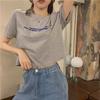 Summer Korean New Loose Short Short Styling Navel-exposed Letter Printing Short-sleeved T-shirt Top for Women
