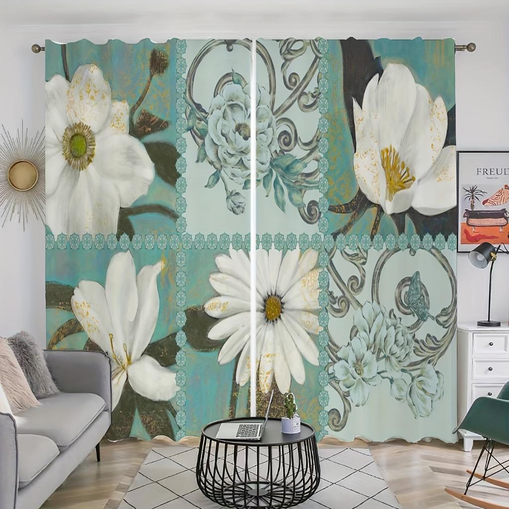 2 шт. бесшовные бордюры с красочными цветочными узорами акварельные падающие листья принты шторы для гостиной спальни для домашнего декора