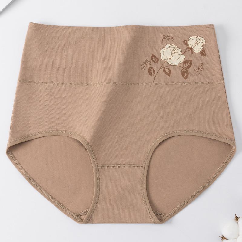 High Waist Tummy Control Breathable Cotton Women Briefs Antibacterial Crotch Ladies Underwear