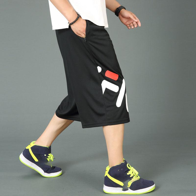 Male Short Pants Quick Dry Graphic Men's Shorts Long Oversize Training Basketball Bermuda 3 Quarter Elastic