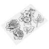 Floral Background Stamp For Craft Projects Diy Enthusiasts Black 16.00X11.00X0.50Cm Transparent Design 1Pack