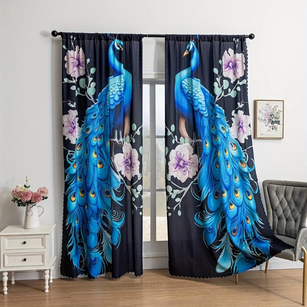 2 шт. Яркие шторы с рисунком Феникса для гостиной, спальни, украшения, 3D-цифровая печать, карманные шторы для гостиной, дома