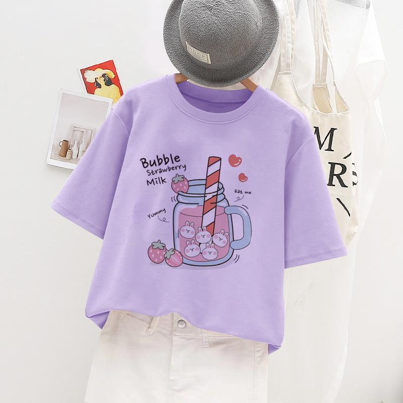 Kids Girl T Shirt Summer Baby Cold Drink Tops Toddler Tees Clothes Children Clothing Cartoon T-shirts Short Sleeve Casual Wear