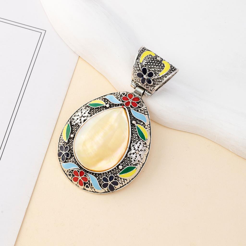 1 шт., подвеска в виде капли воды из натурального камня в технике перегородчатой эмали, мужские и женские подвески в богемном стиле для самостоятельного изготовления ювелирных изделий, аксессуары для ожерелий, рождественский подарок