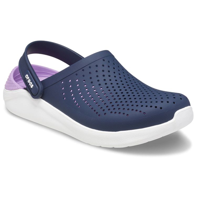 Crocs Сабо LiteRide EVA с круглым носком, слипоны, унисекс, сине-фиолетовые 204592-4SP