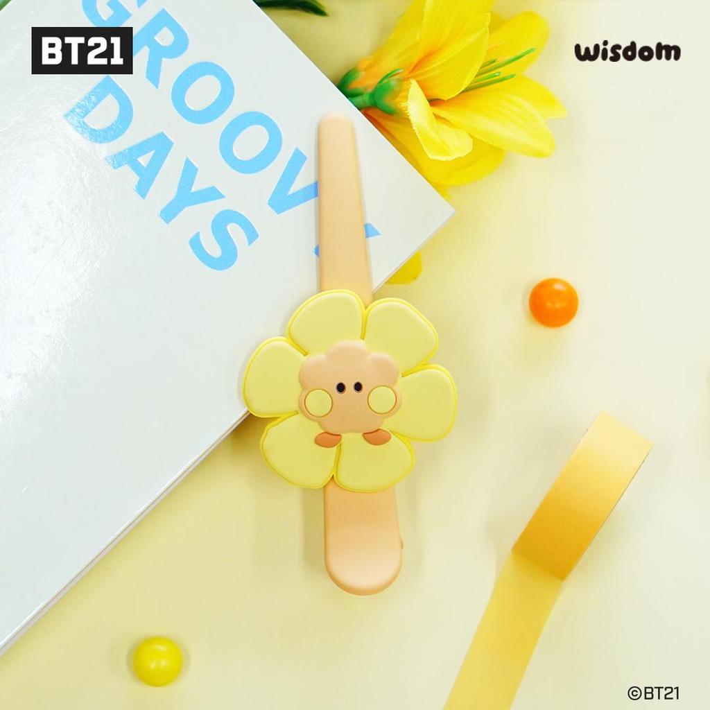 BTS (Бантан Бойз) Мини-заколка для волос BT21 Happy Flower, официальная, оригинальная, аутентичная, K-POP, айдол