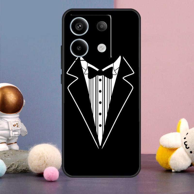 Suit and Tie Case For Xiaomi Redmi Note 14 13 9 10 11 12 15 Pro Plus Redmi 15 15C 14C 10C 12C 13C Cover