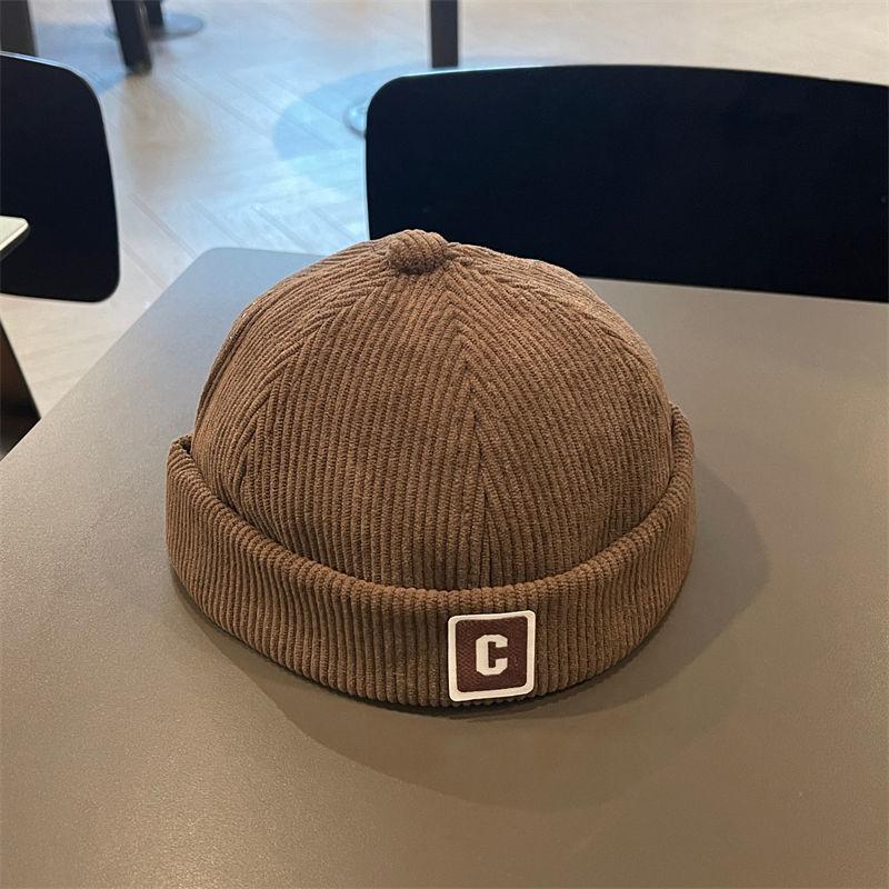 Для 1-5 лет Винтажная детская шапка без полей с буквами, однотонная вельветовая шапка для малышей, осенне-зимняя теплая регулируемая детская шапка для мальчиков и девочек