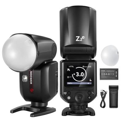 Вспышка-стробоскоп Speedlite с круглой головкой TTL NEEWER с обновленным двойным регулируемым моделирующим светом, быстрой TCM, 76 Дж, 600 вспышек на полной мощности, Z2-N 2,4G, рассеиватель, пользовательский интерфейс,