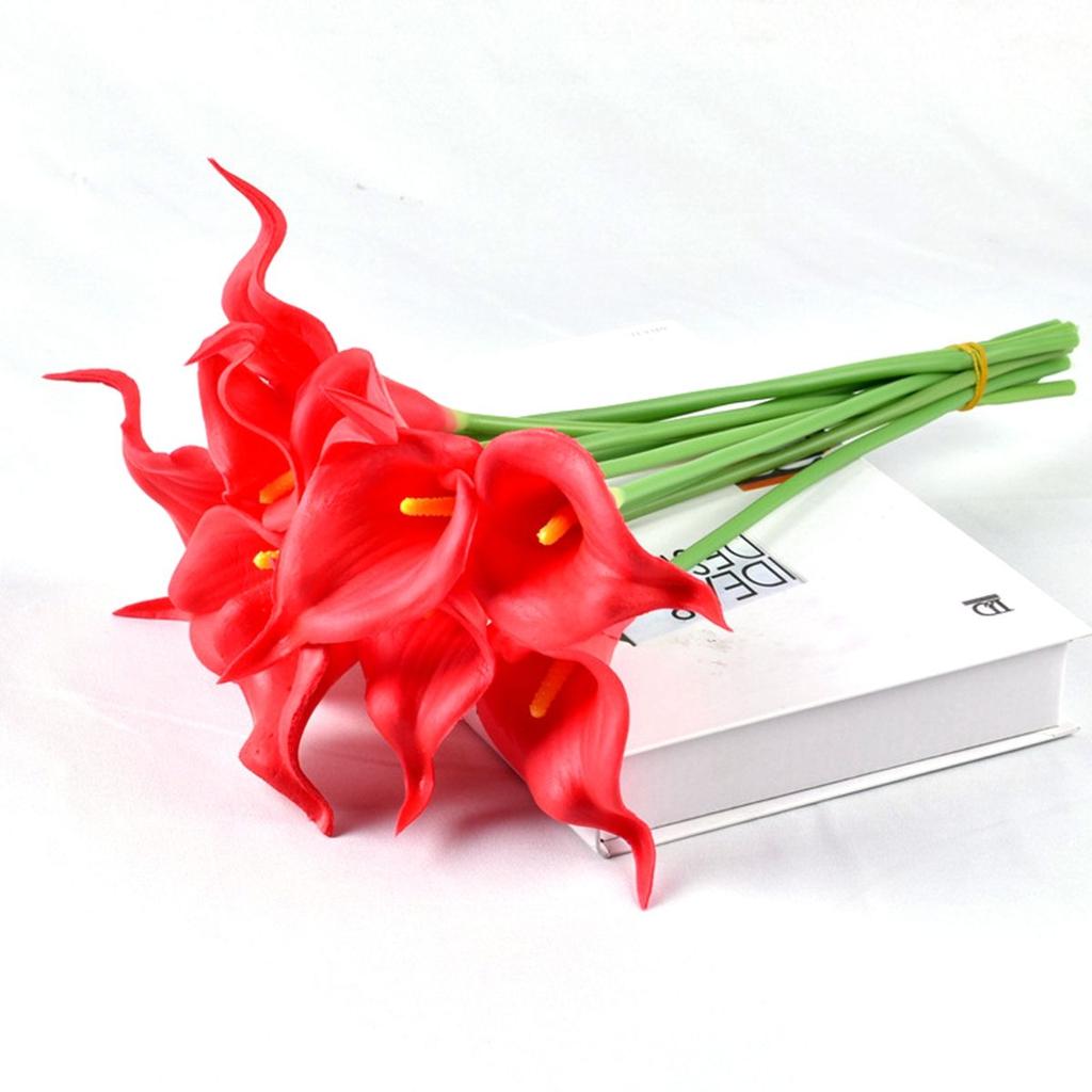 Дом Сад Элегантный Сделай Сам Свадебный Букет Реалистичный На Ощупь Искусственные Каллы Искусственные Цветы Шелковые Растения