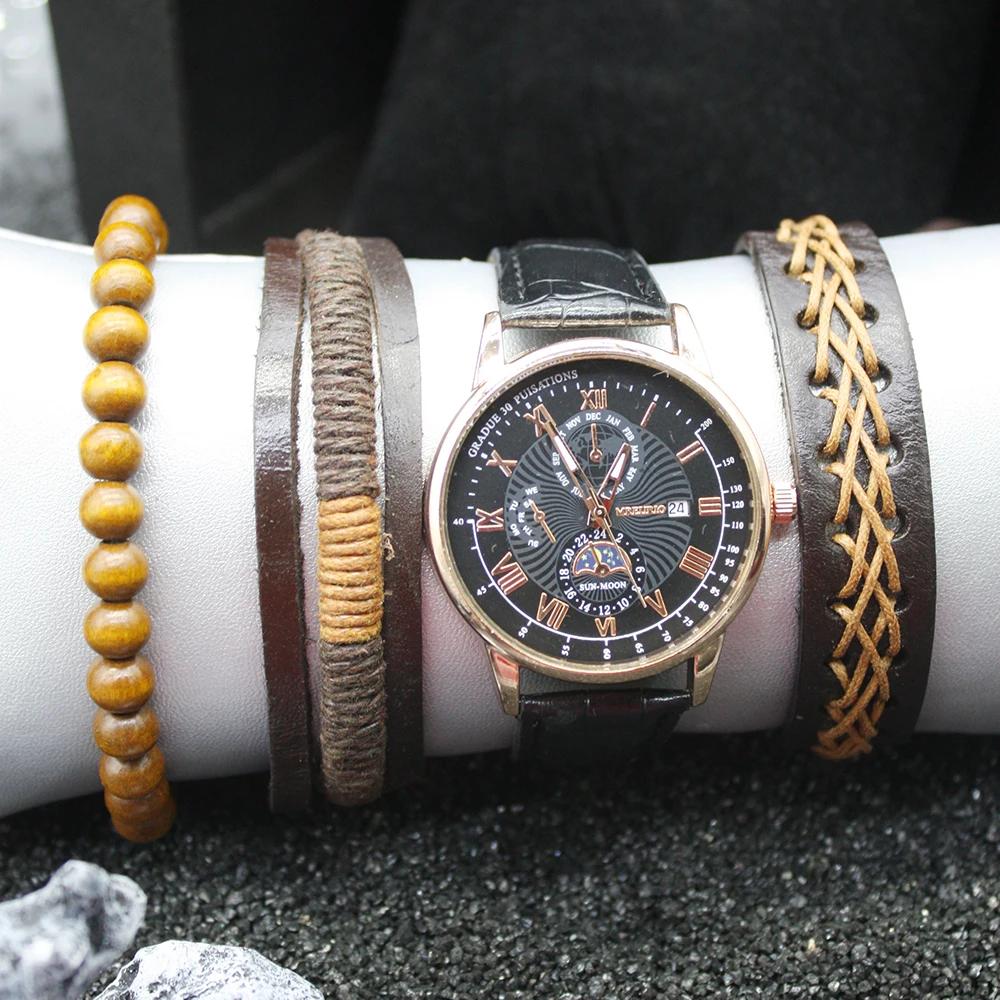 Набор из 5 предметов, роскошные брендовые женские часы, стильные простые итальянские часы с браслетом для любой сцены, в комплект входит коробка для браслета