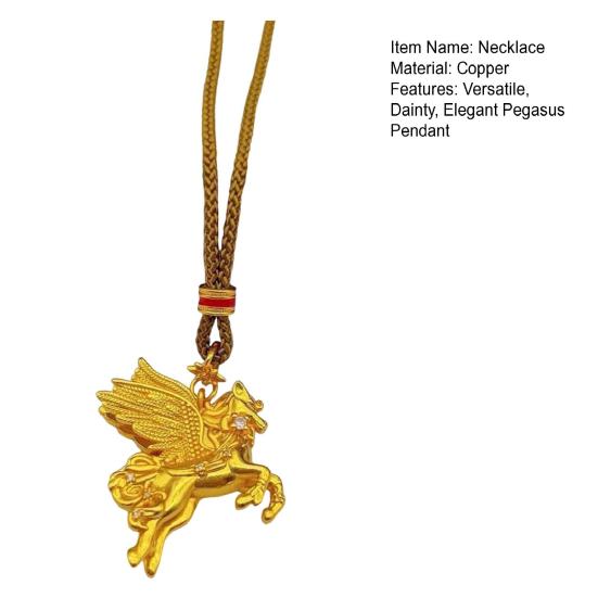Кулон-ожерелье Пегас Золотистый Цвет Крылатый Конь Мифологический Символ Силы Свободы Летающая Лошадь Украшение Подарок для Женщин Мужчин