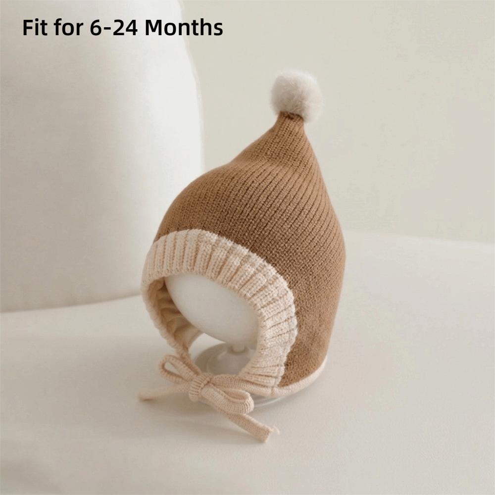 Windproof Ear Protection Hat Cute Pompom Toddler Beanie Fashion Knitted Hat Winter