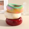 Exaggerated Acrylic Bangle Bohemian Retro  Hand Ring Cute Wide Cuff Bracelets  Decoration