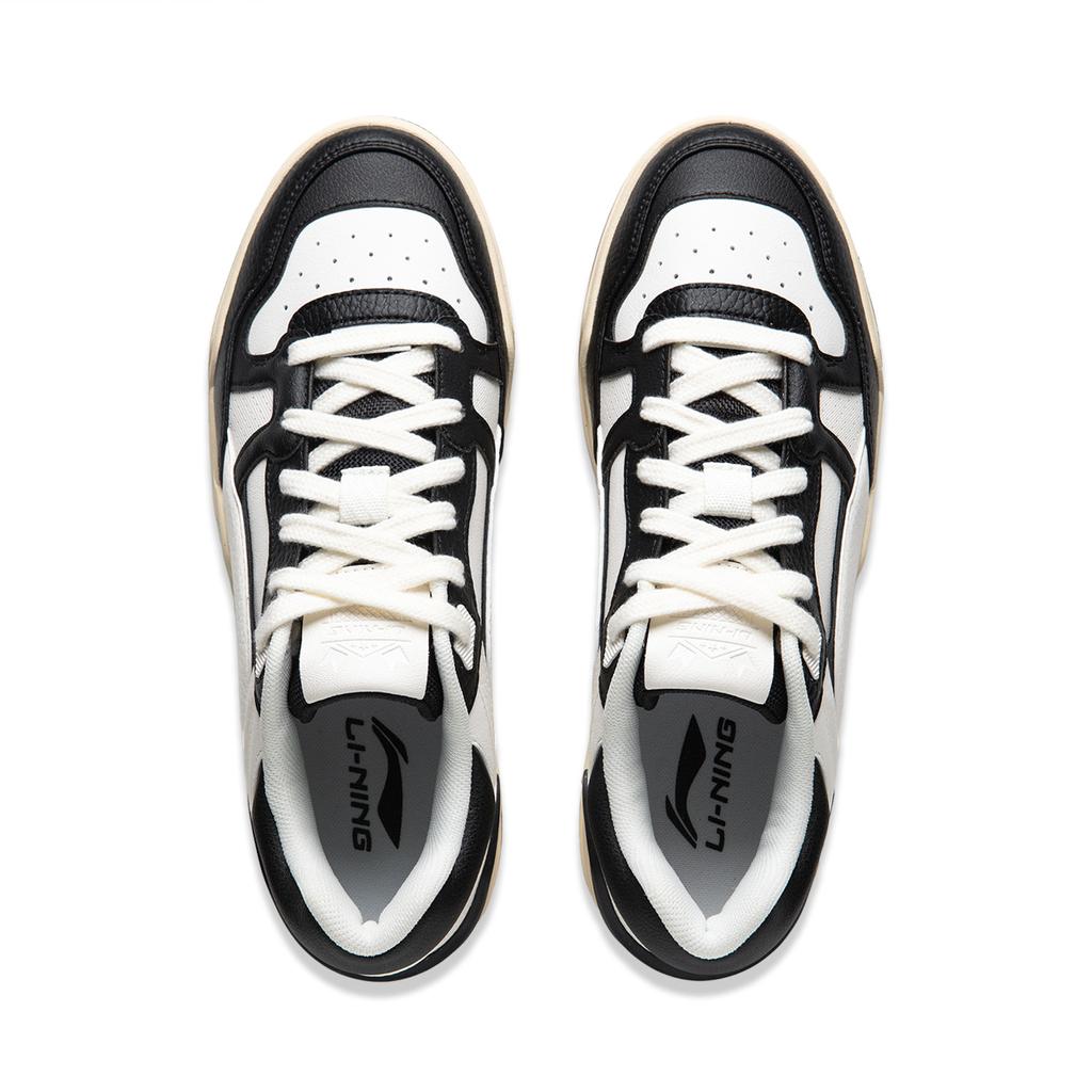 Li Ning Moon White 2.0 Нескользящие, износостойкие, дышащие низкие кеды для скейтбординга Мужские Белый Черный AGCU275-3