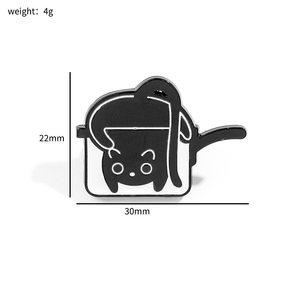 Жидкая Серия Кошек Черный Кот в Чашке с Водой Брошь Банка Кот Металлический Значок Аксессуары для Одежды