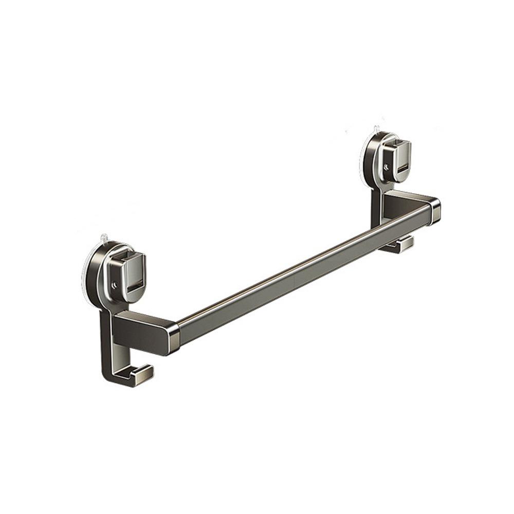 30/40/50CM Aluminum Towel Rack Grey Strong Load-bearing Wall Mounted Rack with Hook No Punching Double Pole Rack Hotel