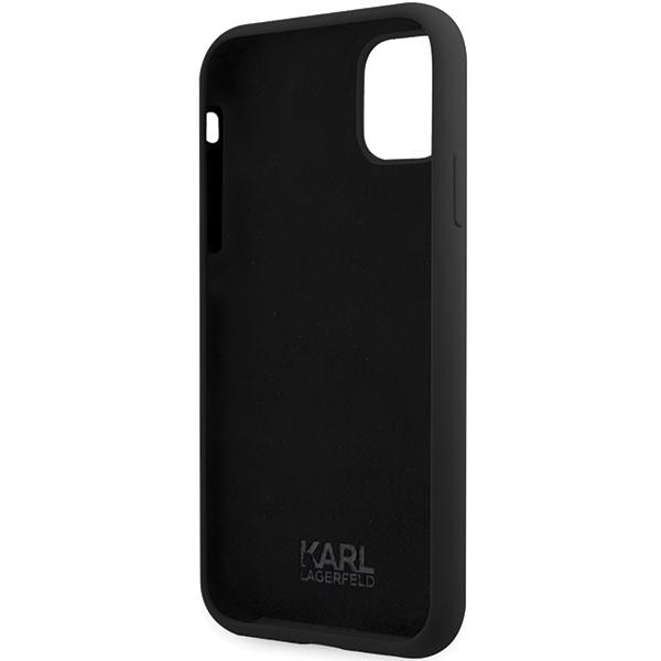 Etui do iPhone 11 Karl Lagerfeld Silicone Signature Czarne