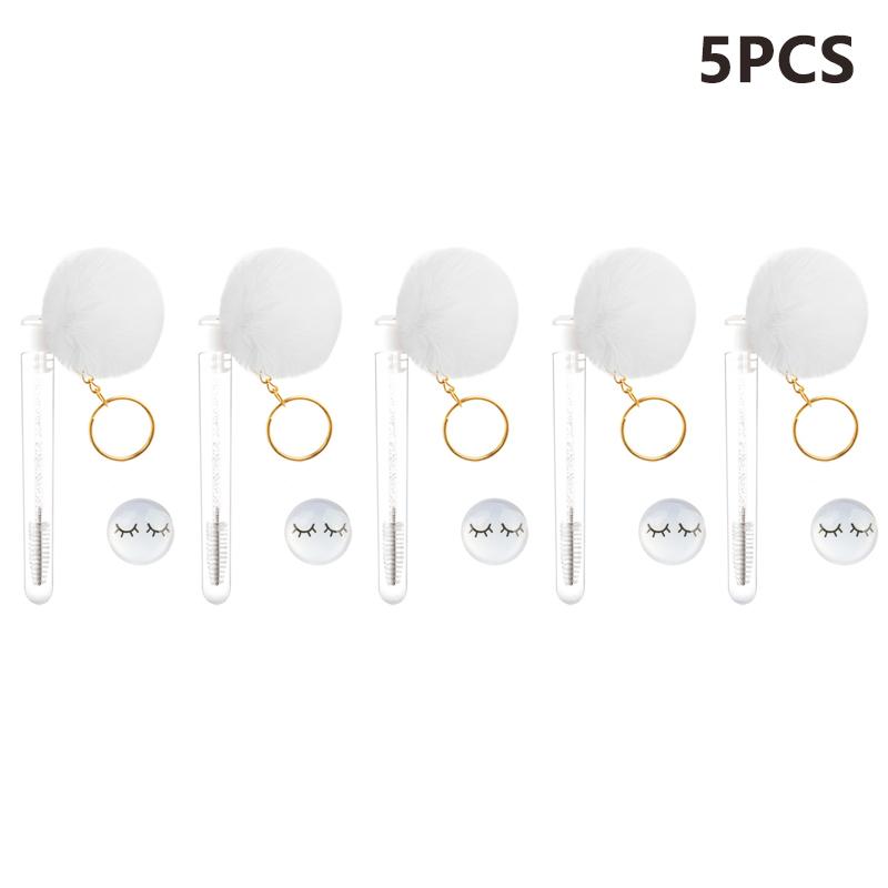 Туба для кисти для ресниц с помпоном, кисть для макияжа для наращивания ресниц, пылезащитная, расческа для бровей, инструменты для красоты