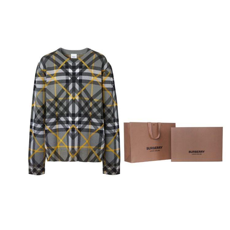 Burberry Мужской многослойный клетчатый хлопковый жаккардовый джемпер 80651761