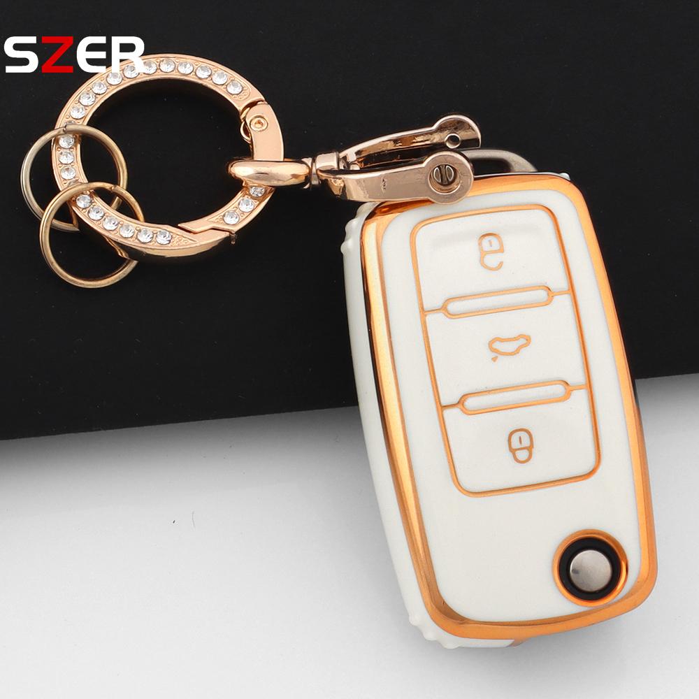 Для Vw Volkswagen Polo Tiguan Passat B5 B6 B7 Golf 4 5 6 Mk6 Jetta Lavida Skoda Octavia Seat Leon Altea ТПУ Чехол-футляр для автомобильного ключа