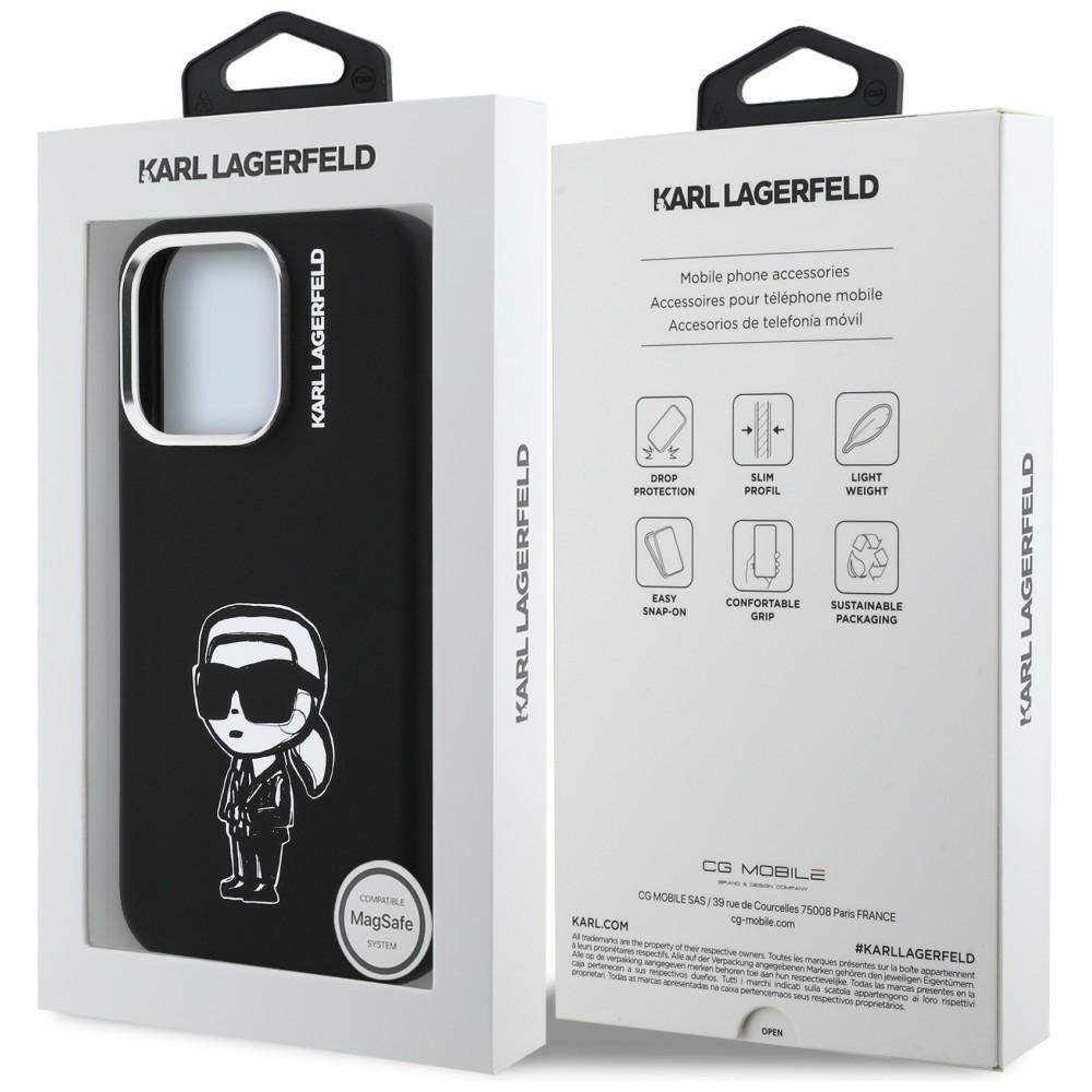 Karl Lagerfeld Silicone Karl Sketch MagSafe Case for iPhone 16 Pro Black