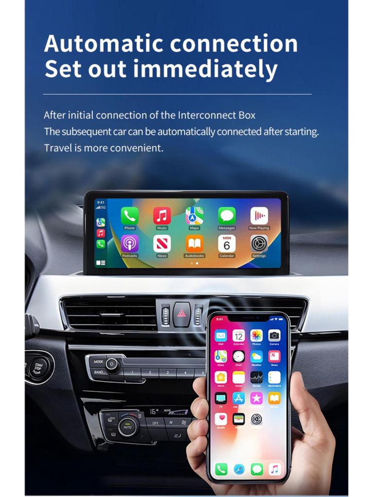 Беспроводная умная навигационная коробка 2-в-1 CarPlay и Android Auto
