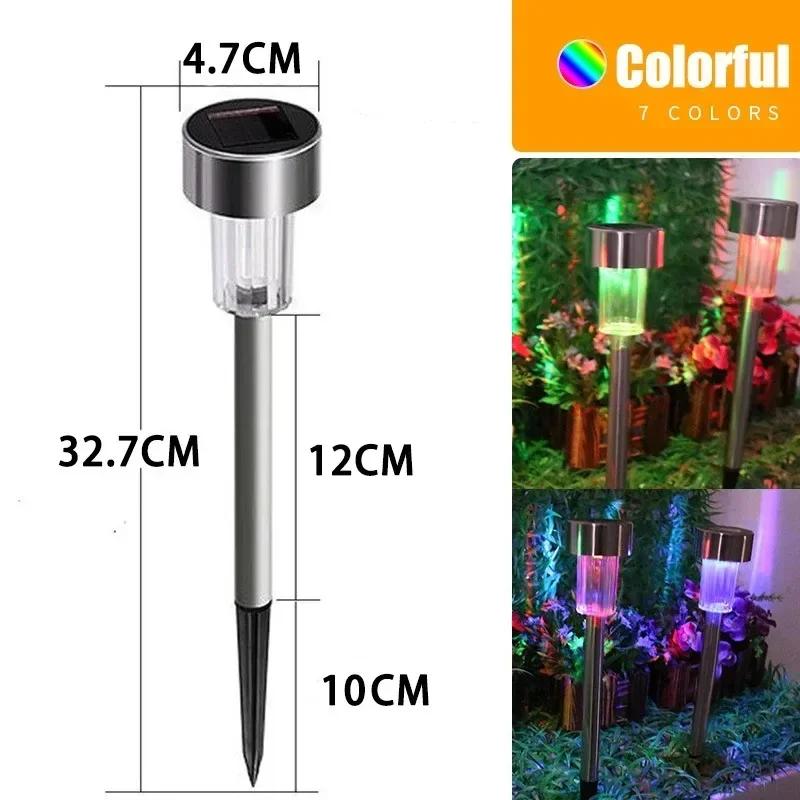 2PCs Solar Ground Lights LED Outdoor Landscape Path Lamp Waterproof Solar Garden Lights For Yard Garden Walkway Patio Driveway