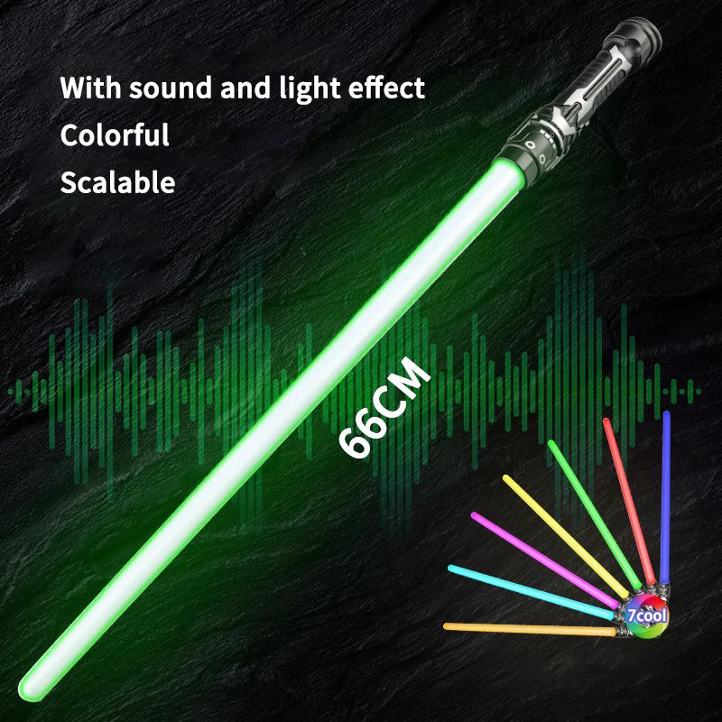 Colorful Glowing Sword Toys Laser Sword Lightsaber Red and Blue Double Saber Telescopic Music Cosplay Cool Flashing Children Toy