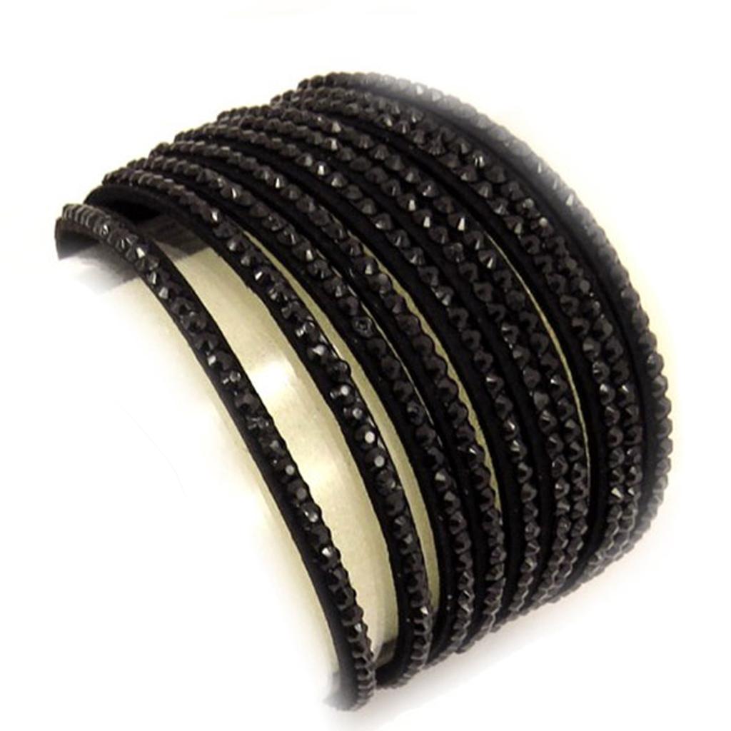 Les Trésors De Lily [R7032] - Black 'Sissi' Designer Bracelet - 3 Cm