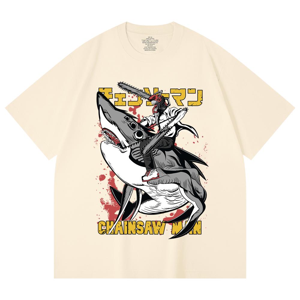 230 Gsm 100% Cotton Chainsaw Man V43 Denji Print Unisex Heavy Cotton T Shirt