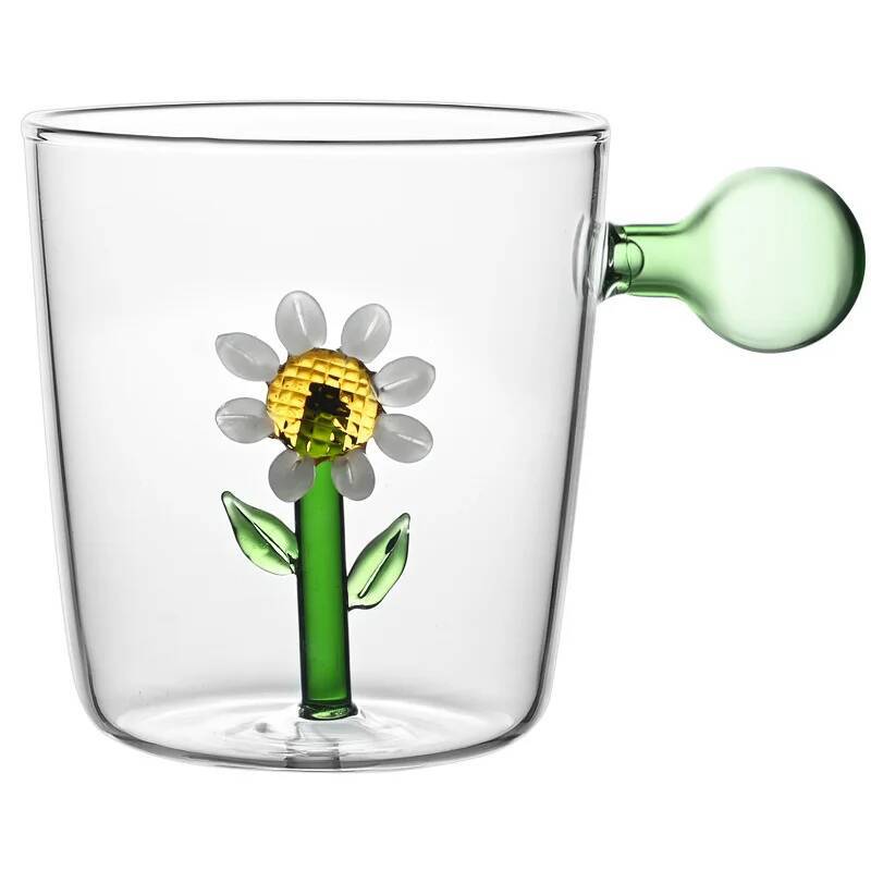 Cute Glass Cup Italy Famous Design Animal Glassware Drink Tumbler Milk Water Teacup 300ml Clear Niche Coffee Mug Dropshipping