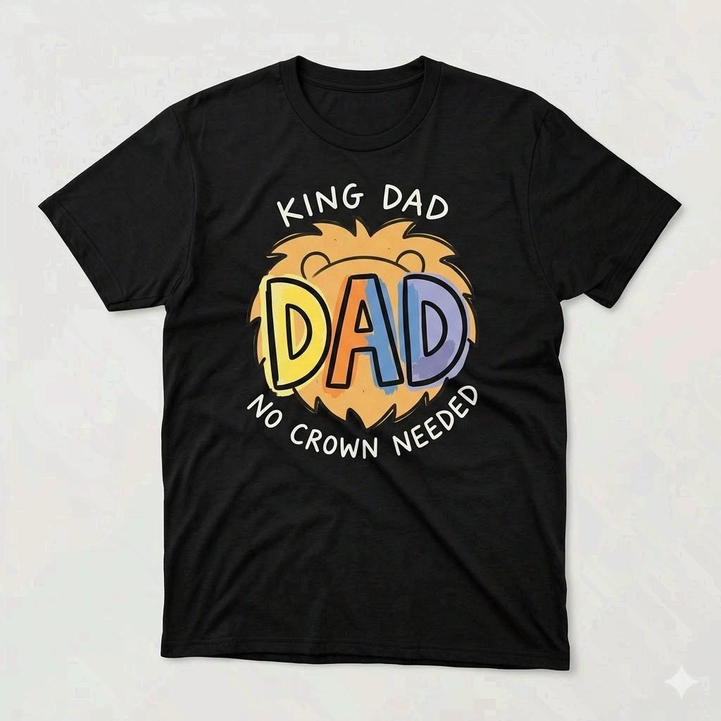 King Dad No Crown Needed Lion Dad Father’s Day Graphic Unisex T-shirt