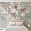 3D Flowers Open Large Stickers Wall Mural , Removable Wall Mural | Self-Adhesive Wallpaper 3D Mural for Children's Room Dining Bedroom Wall Decoration