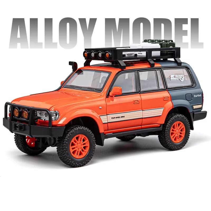 Новый 1:24 Toyota Land Cruiser LC80 Модель автомобиля из литого металла Игрушечный внедорожник Модель автомобиля Моделирование Звук и свет Детский подарок