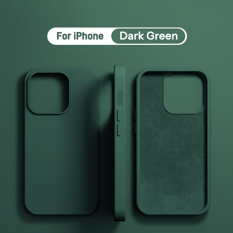 Luxury Liquid Silicone Soft Case Protection For iPhone 15 14 13 12 11 Pro Max Plus Mini Protective Phone Accessories 7 8 XS XR X