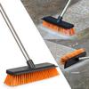 TeLIfe Deck Brush with Drain Wiper, Tile Brush, 26cm Wide, Adjustable Length, 127cm Long, Suitable for Kitchens, Hallways, Entryways, Gardens, Balconi