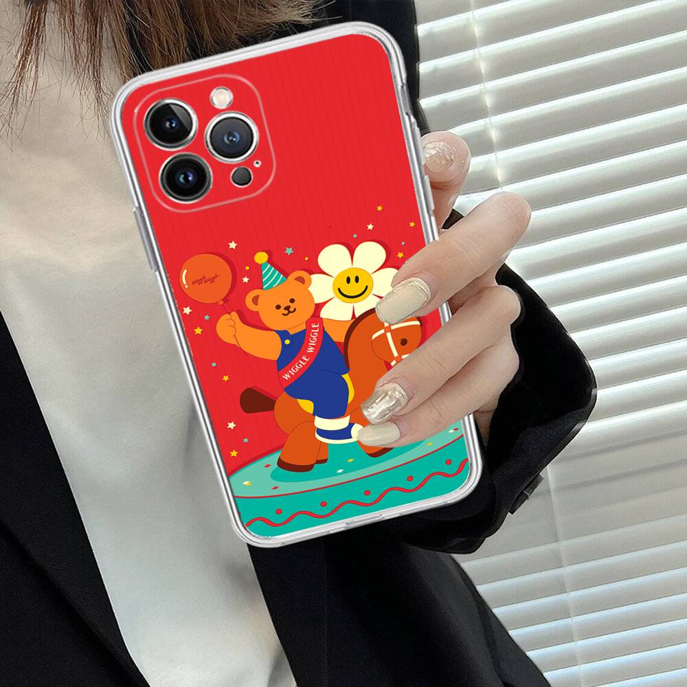 Мультяшный Милый W-Wiggle W-WiggleS Чехол для Телефона Для IPhone 17 16 15 14 13 11 12 Pro Max 16 Plus Прозрачный