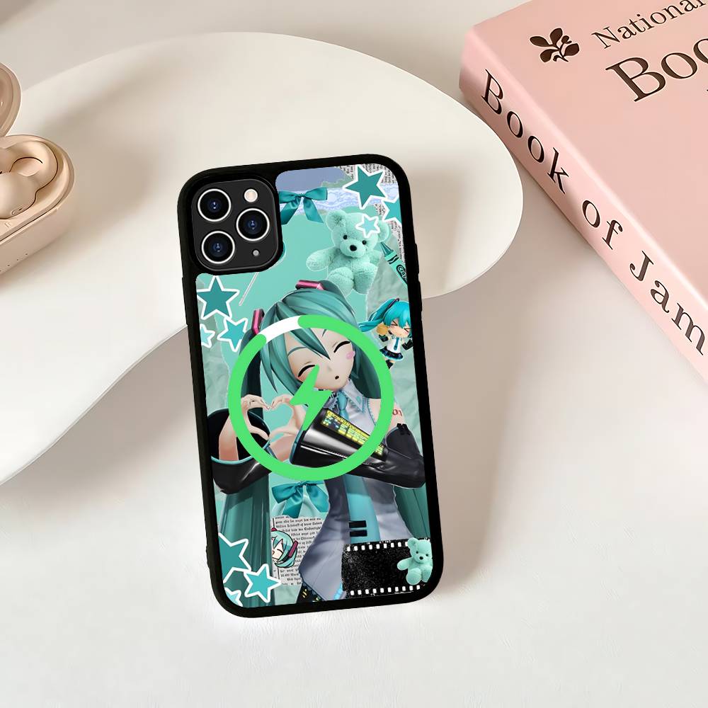 Милый H-Хацунэ Мику Магнитный Беспроводной Чехол Для Телефона Для IPhone 17 16 15 14 Plus 13 12 11 Pro Max
