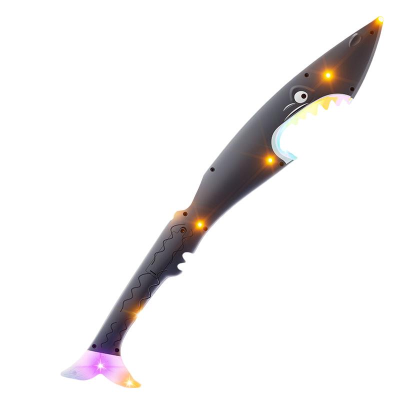 Светящийся в темноте игрушечный нож-акула с красочными звуковыми эффектами и мигающей палочкой для развлечений на ночном рынке оптом