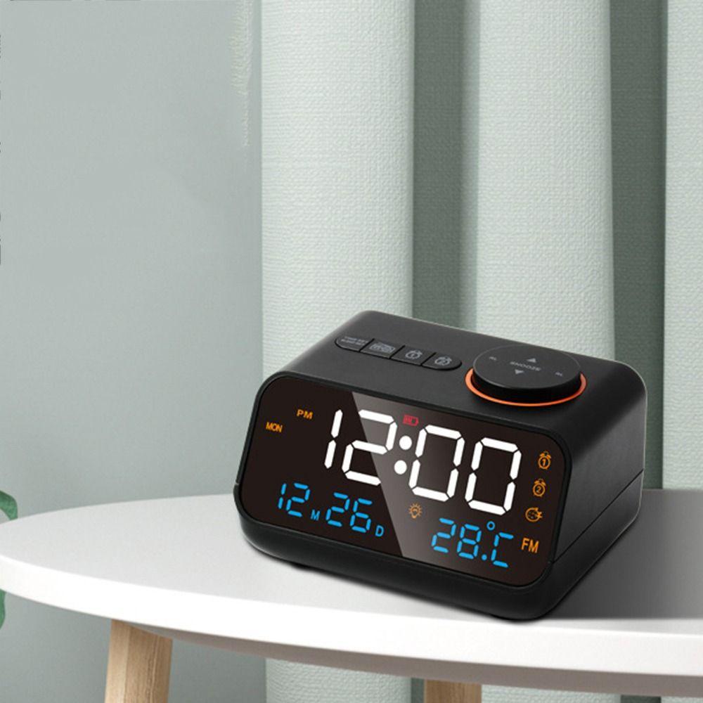 Adjustable Volume Digital Table Calendar Thermometer Small Digital Clock  for Heavy Sleepers Adults