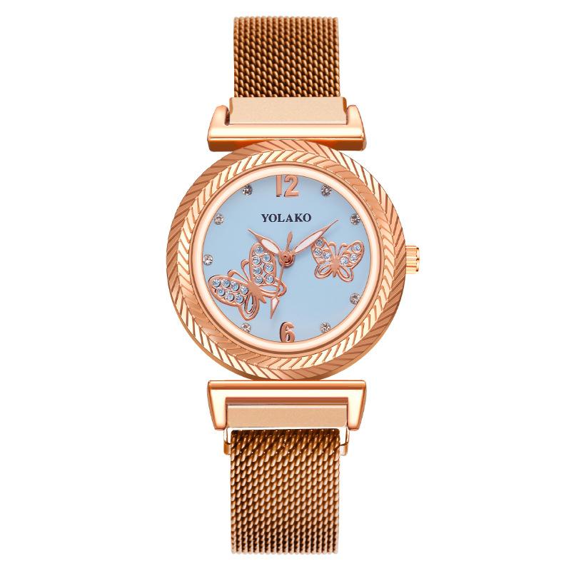 Обработка на заказ женские часы с бриллиантами в форме бабочки женские часы Milan с железным магнитом кварцевые часы магнит