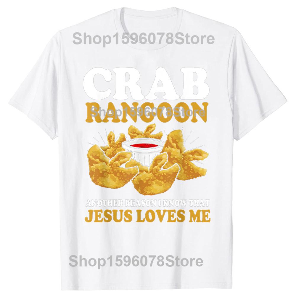 Funny Crab Rangoon Goon Lover 100 Cotton Tshirts Men Fashion Print Tshirt Loose Oversized Streetwear Hip Hop Unisex T Shirt