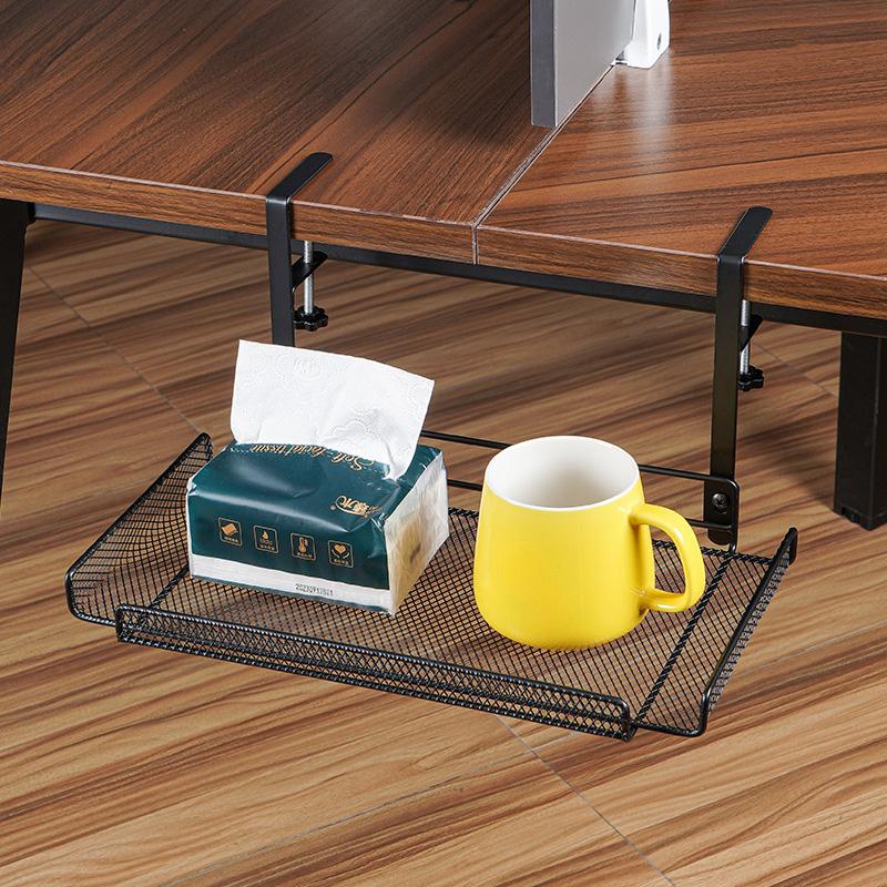 Undertable Storage Rack Metal Cable Tray Computer Desk Organizer Without Perforated Kitchen Storage Accessories Clutter Storage