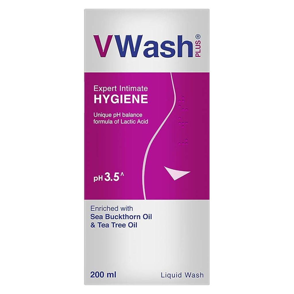 VWash Plus Expert Intimate Hygiene Liquid Wash for Women with Tea Tree Oil 200 Ml, Paraben Free, PH Balanced
