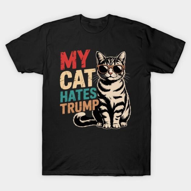Funny Anti‑Political Cat Graphic Novelty Casual Short Sleeve T-Shirt
