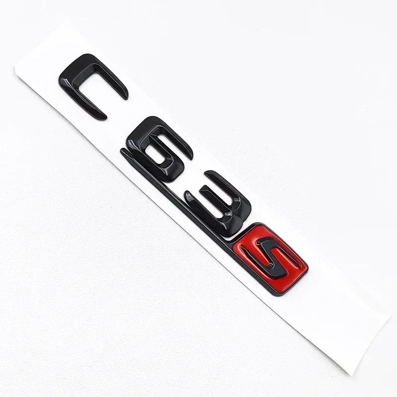 AABGU1 3D Black C63S Logo Letters V8 BITURBO Badge Car Rear Star Sticker Trunk AMG Emblem For Mercedes Benz AMG W205 C205 Accessories