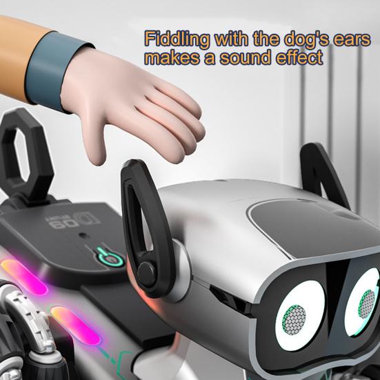 Игрушка-робот-собака с дистанционным управлением и светомузыкой, 8 колес, распознающая жесты, интерактивная механическая собака, обучающая детская электрическая игрушка-робот-робот-робот с дистанционным управлением для щенков